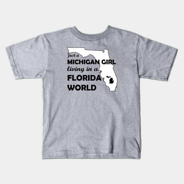 Michigan Girl Kids T-Shirt by justin_weise